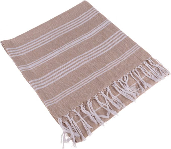 Hamamdoek - Bruin Wit - Saunadoek - Stranddoek - Hammamdoek - 80 x 170 cm