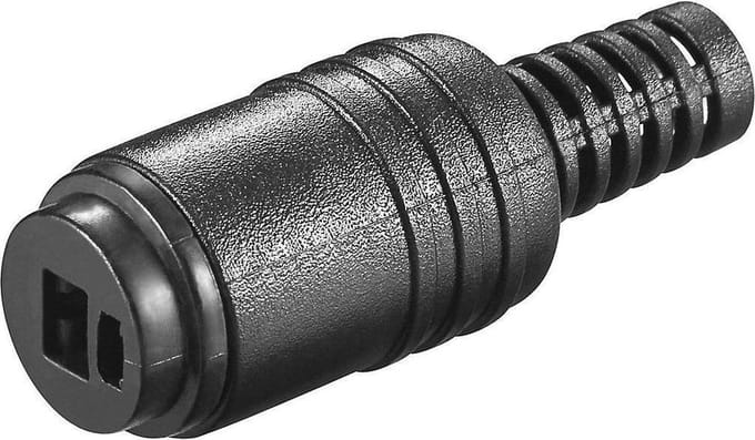 2-pin DIN Luidspreker Connector (v) - Schroefbare Behuizing - Zwart