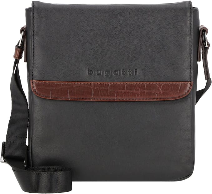 bugatti Schoudertas Corso DeLuxe Shoulderbag With Flap Black Zwart