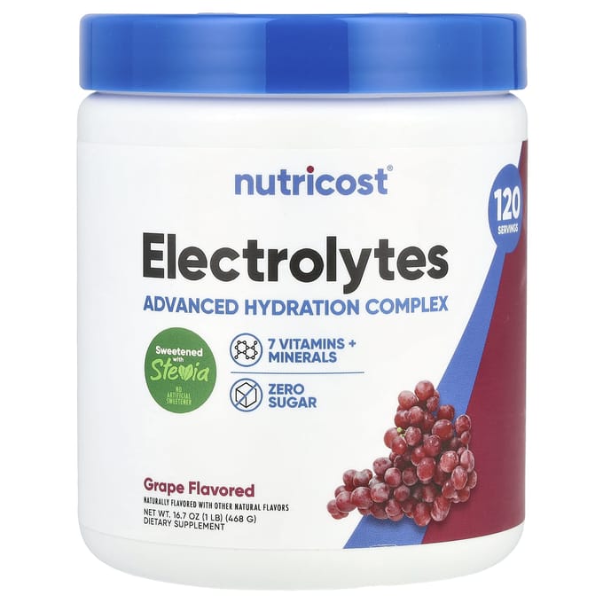 Nutricost, Électrolytes, Complexe d'hydratation avancée, Raisin, 1 lb (468 g)