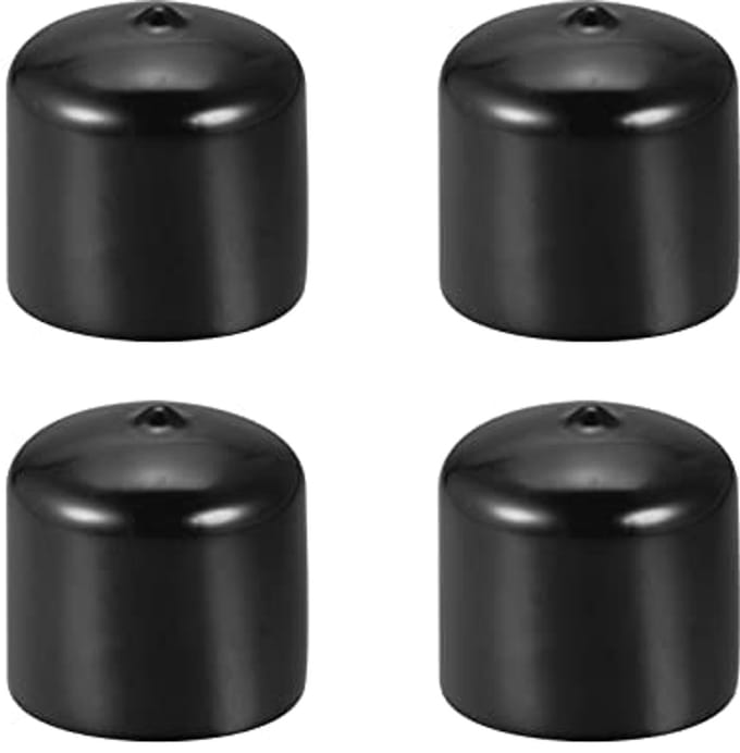 Zwarte Schroefdraadbescherming 1 1/2" ID - Rubberen Eindkappen voor Schroeven en Meubels