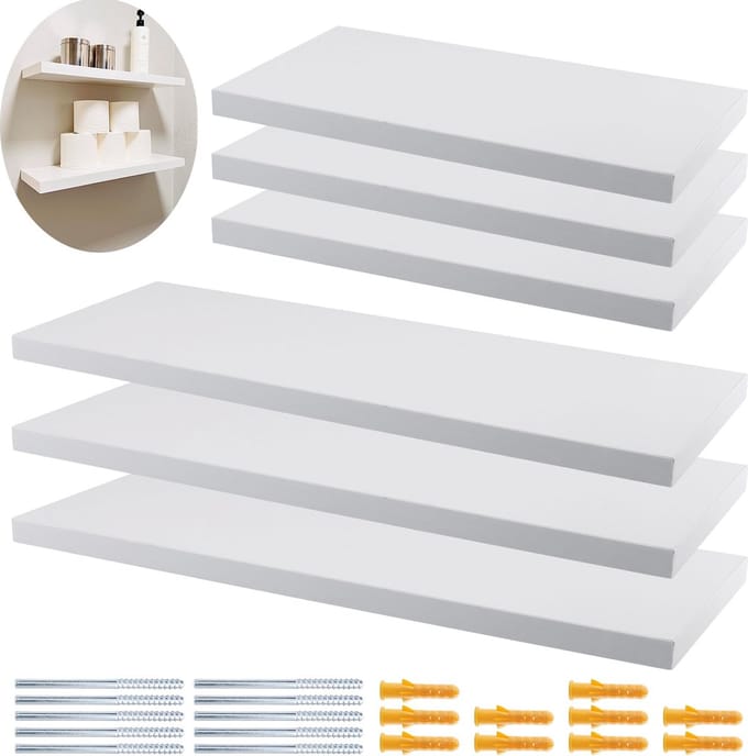 Goodivery ® Set van 6 Moderne Zwevende Wandplanken voor Diverse Ruimtes