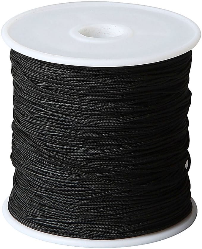 Polyester Koord Zwart | Polyester Draad | Hobby Koord | Sieraden Koord | Macramé Koord | 2mm | 50m | 1 rol