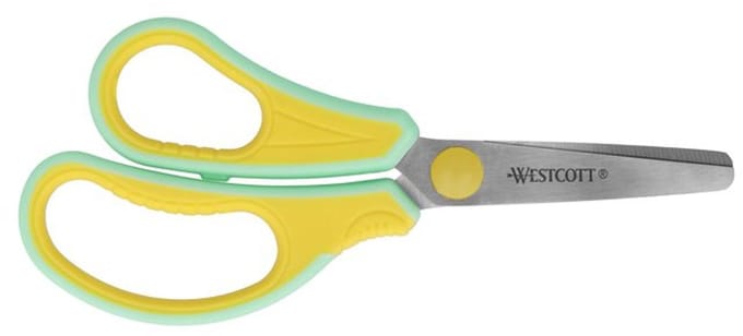 Westcott Kinderschaar Gripeeze 14cm Linkshandig - geel / mint - AC-E21573