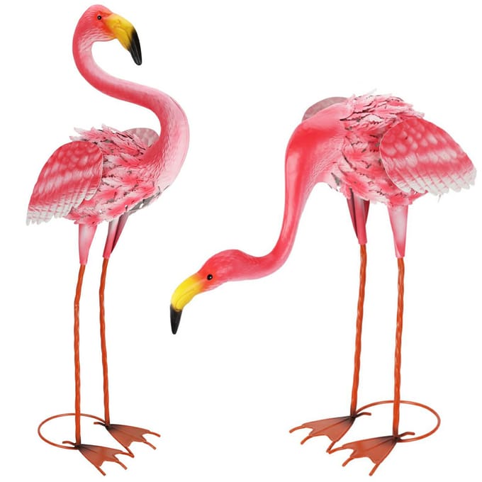 Roze Flamingo Set Voor De Tuin