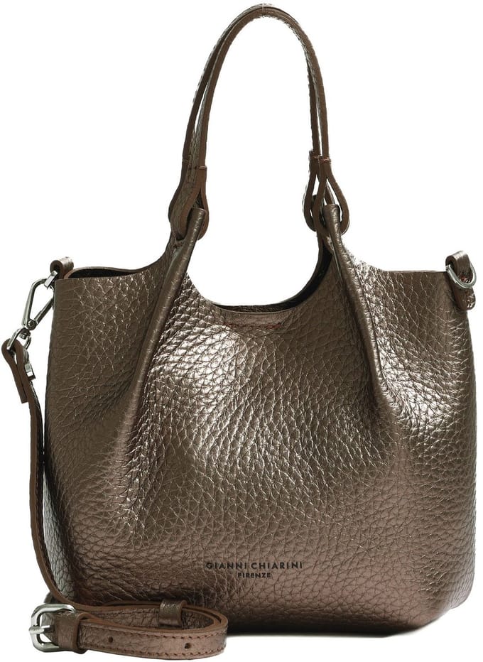 GIANNI CHIARINI Leren handtas schoudertas Dua Handbag Moon brons