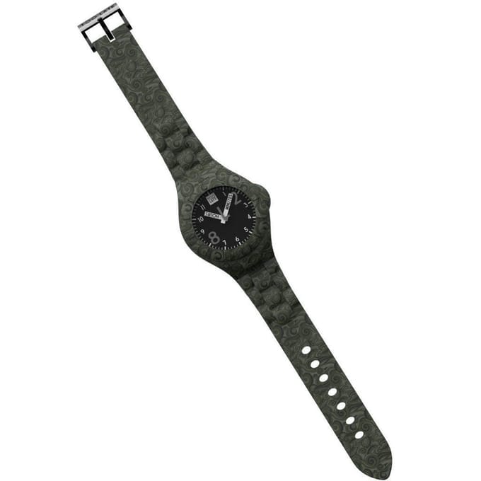 TOO LATE - siliconen horloge - MASH UP DECOR REGULAR - Ø 40 mm - FOREST