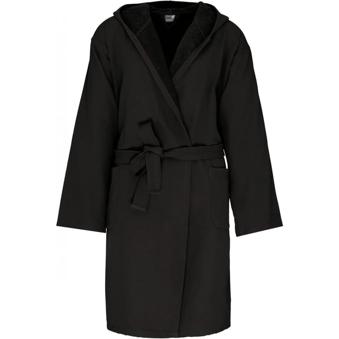 Kariban Biologische badjas met capuchon K140 - Black - S/M
