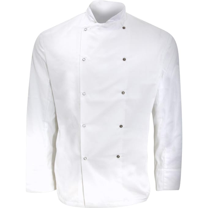 Dennys Heren Lange Mouwen Chef-koks Jasje / Chef-kokskleding (Wit)