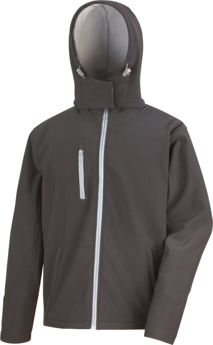 Result Men´s TX Performance Hooded Soft Jacket RT230M - BLACK/GREY - XL