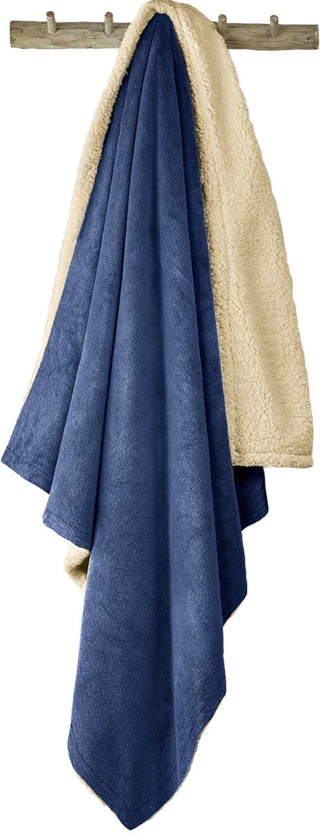 De Witte Lietaer Teddy Fleece Plaid Laya - Royal Blue - L - 150 x 200 cm - Polyester
