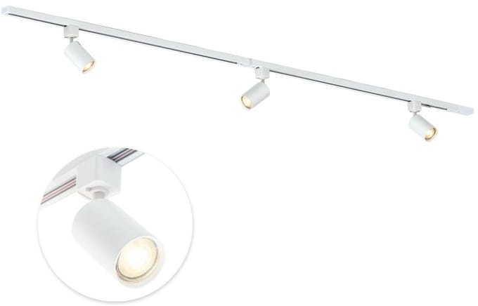 Qub Focus Railverlichting - Wit - 200 cm - I-Vorm - 3x GU10 Spots - Dimbaar - Complete Set