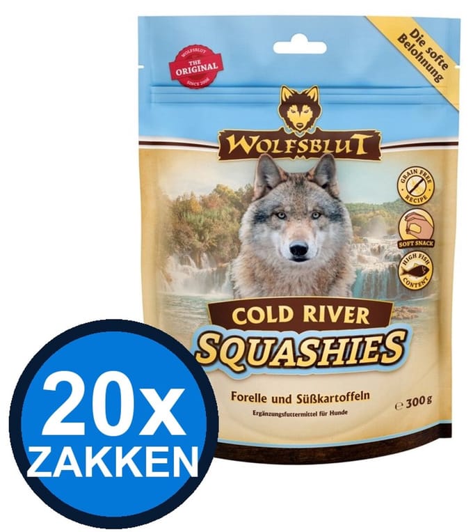 20x Wolfsblut - Squashies Cold River All Ages - Hondenvoer Droogvoer - 300 g