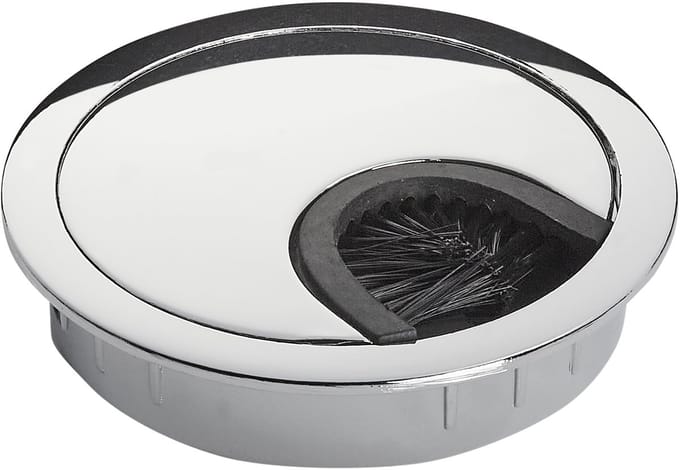 SO-TECH Kabeldoorvoer gepolijst metaal Kabelopening Ø 60 mm bureau met stofafdichting