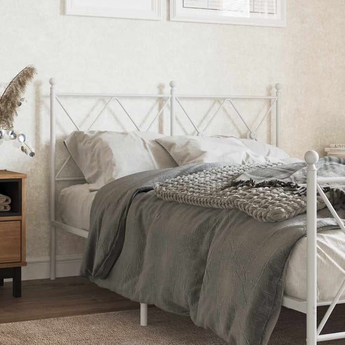 vidaXL - Vervangend - hoofdbord - 120 - cm - metaal - wit