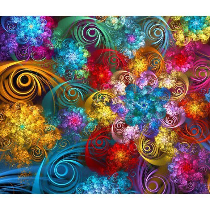 Diamant broderie abstraite rayé fleur colorée diamant peinture cristal point de croix 20X30CM blue