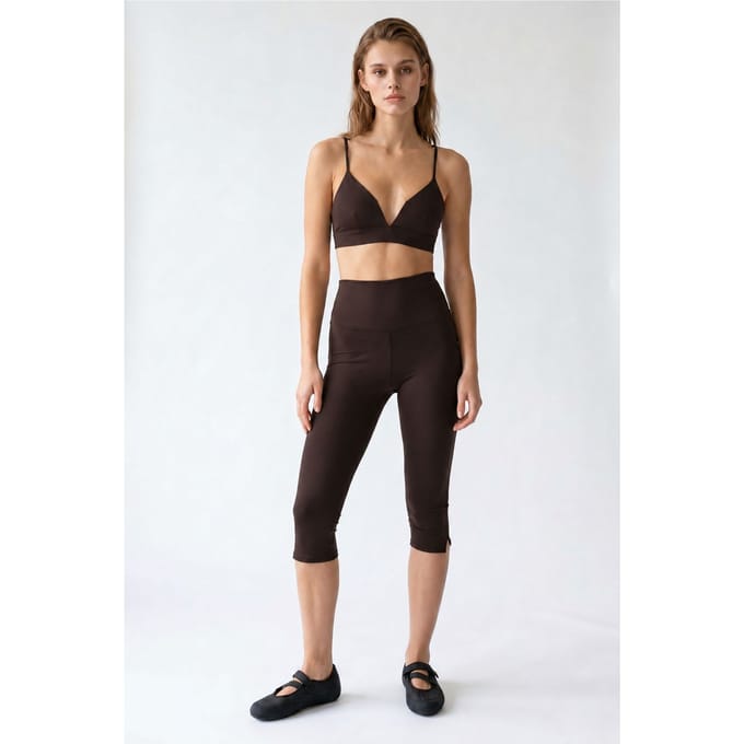 Hoge Taille Capri Leggings Met Splits