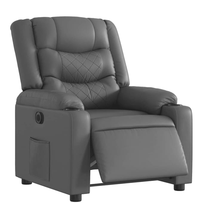 vidaXL - Fauteuil - verstelbaar - elektrisch - kunstleer - grijs