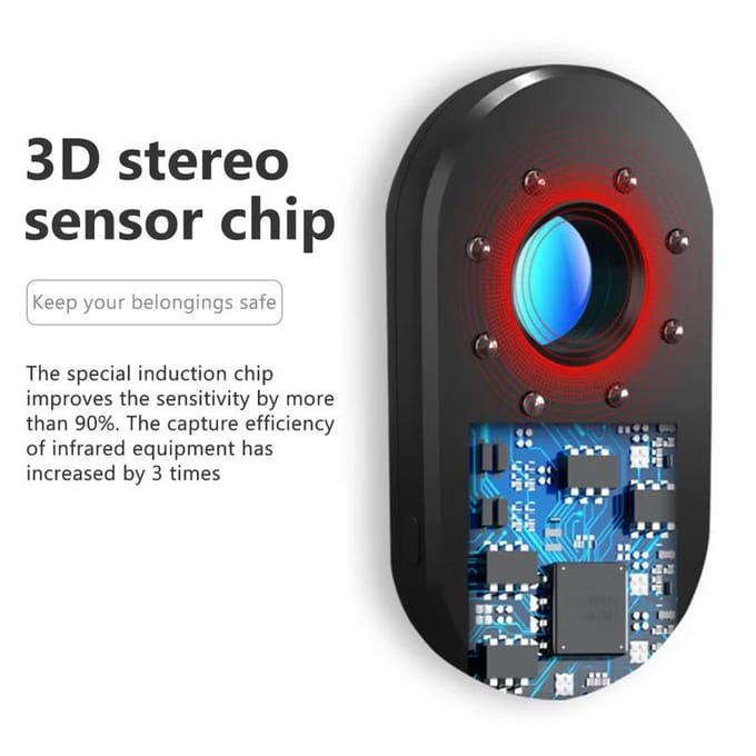 Anti Candid Verborgen Camera Detector Beveiligingsbescherming Bug Discrete Spy Onzichtbare Gadgets Professionele Infrarood Aanwezigheidssensor zwart