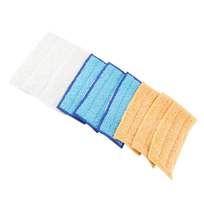 9 STUKS Vervangings Microvezel Mop Wasbare Mopkop Mopdoeken Passen Vlakke Spray Mops Set beige