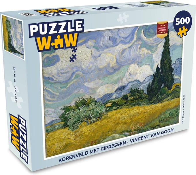 Puzzel Korenveld met cipressen - Vincent van Gogh - Legpuzzel - Puzzel 500 stukjes