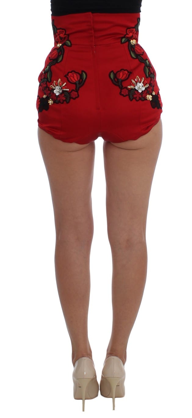 Dolce Gabbana Hoge Taille Borduurde Shorts