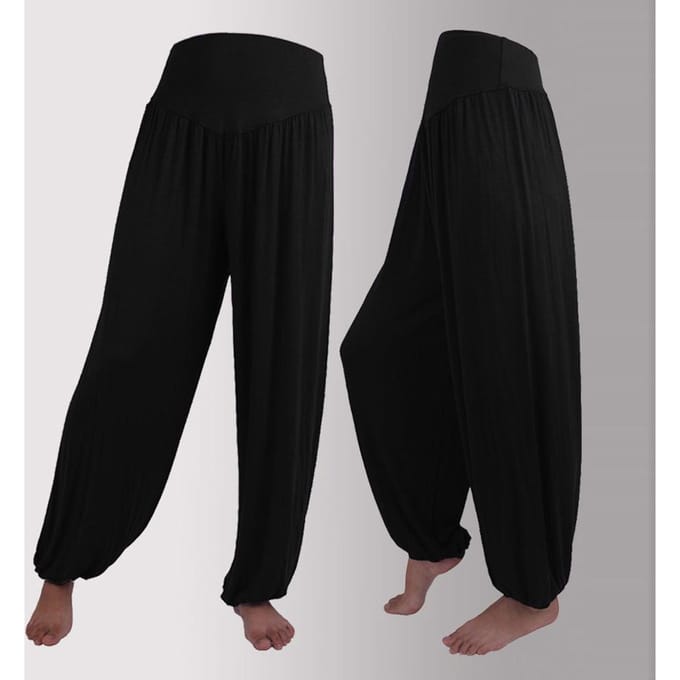 Dames sportmode elastische losse modal katoen zachte yoga dans harembroek L white