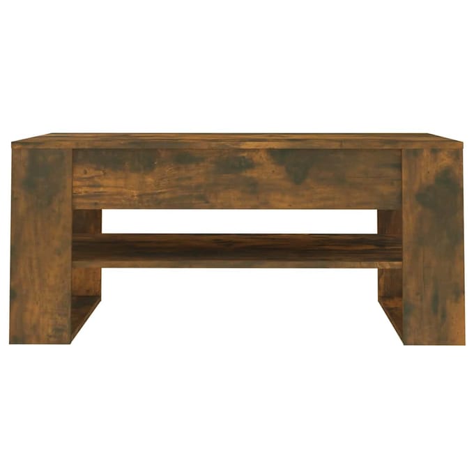 vidaXL - Salontafel - 102x55x45 - cm - bewerkt - hout - gerookt - eikenkleurig
