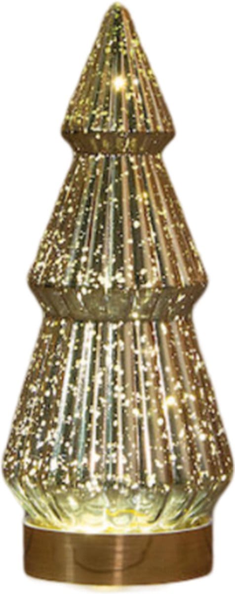 Anna's Collection - Kerstboompje glas 10led op batterij met timer 2...