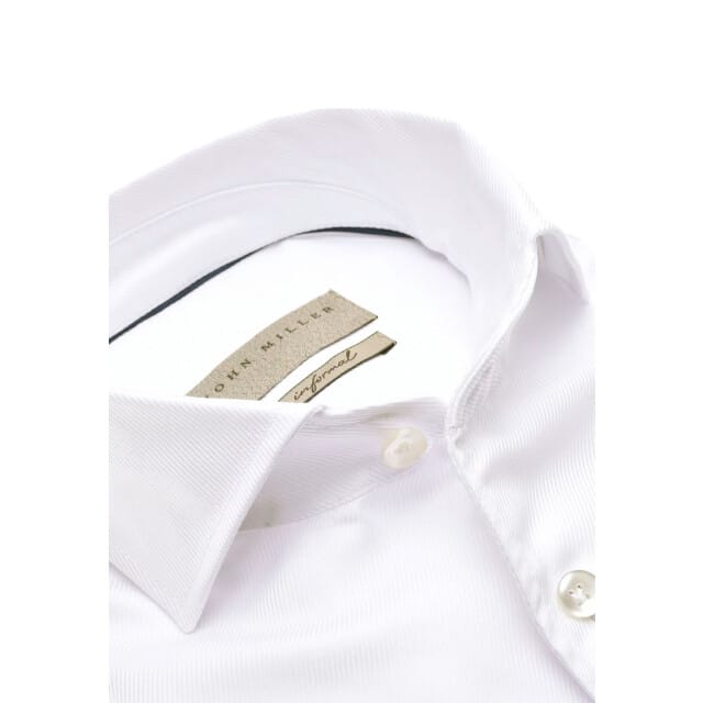 John Miller Slim Fit Lange Mouw Overhemden Wit 5140075-910