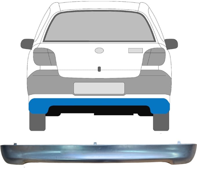 Achterbumper voor Toyota Yaris 1999-2003