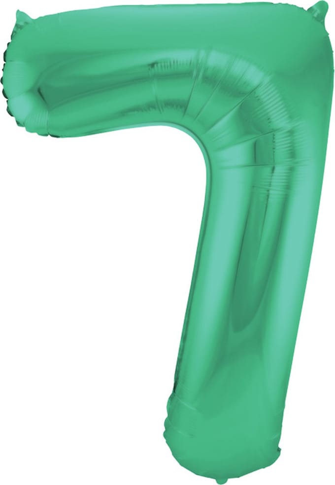 Folat - Folieballon Cijfer 7 Groen Metallic Mat - 86 cm