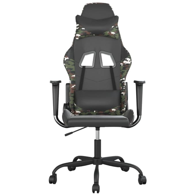 vidaXL - Massage - gamestoel - kunstleer - zwart - en - camouflage