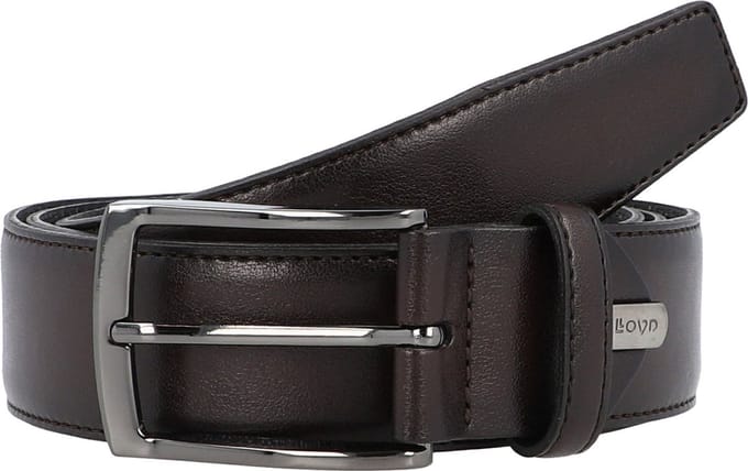 LLOYD Leren Riem Thin Leather Belt W90 Dark Brown Bruine