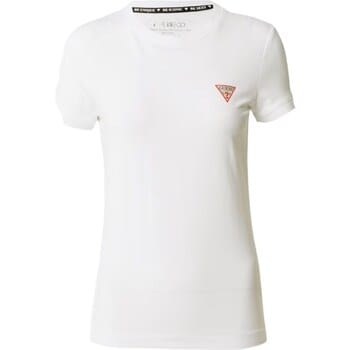 Fitted Short Sleeve Crew Neck Tee Wo - White Shirts