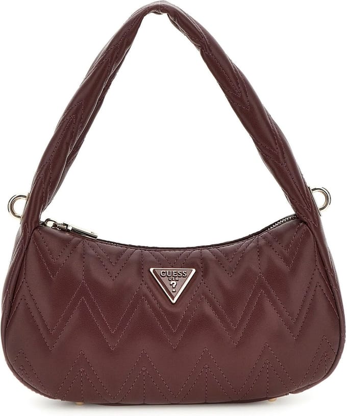 GUESS Schoudertas Eda Top Zip Shoulder Bag Burgundy Wijnrood