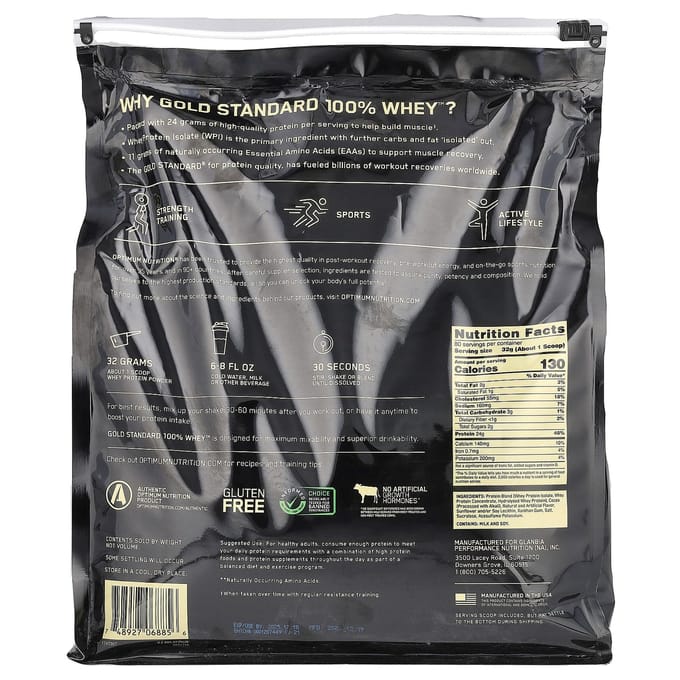 Gold Standard® 100% Whey, S'mores, 2,56 kg (5.64 pond)