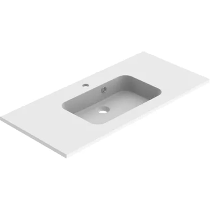 Allibert Inbouw Wastafel Style - Polybeton - Rechthoekig - Mat Wit - 100,5cm
