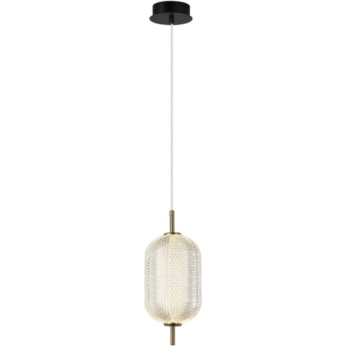 Viokef Pellucid LED hanglamp, bronskleurig/helder