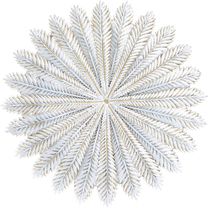 Clayre & Eef Decoratie schaal Ø 20x1 cm Wit Goudkleurig Polyresin Takken