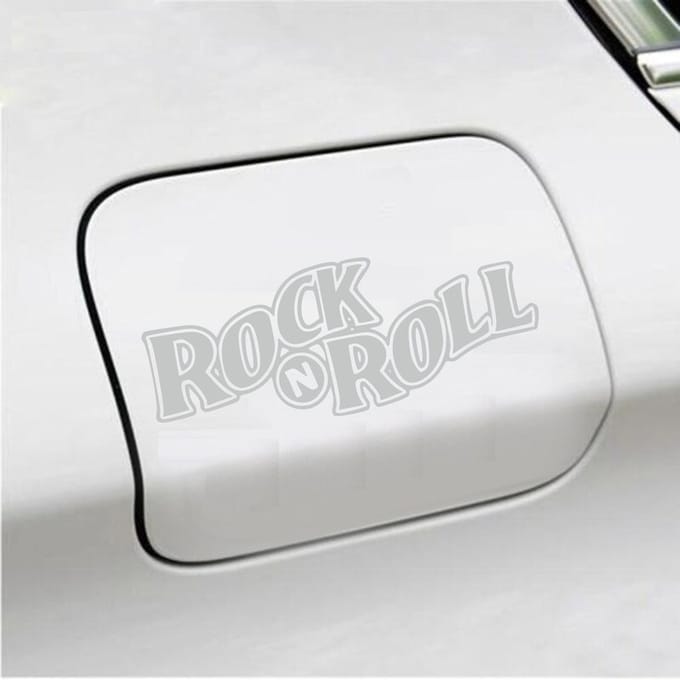 Bumpersticker - Rock N Roll - 5,7 X 14,8 - Licht Grijs