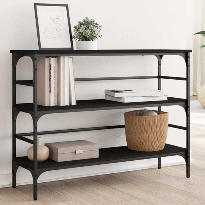 Vidaxl Console Tafel, Zwart, 100X32X75 Cm, Materiaal Houtvezelplaat