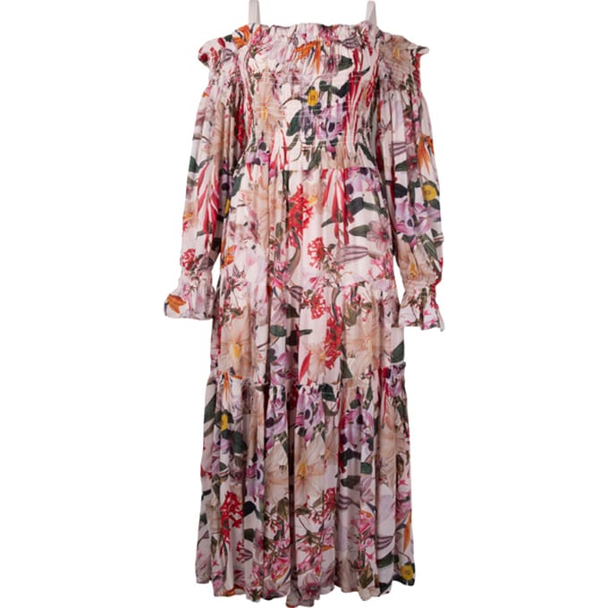 AllSaints Lillemor Leondra Dre Pearl White Multi Taglia: 38 | Abiti Midi Outlet | Donna | Bianco