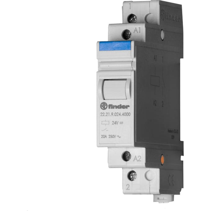 Finder 20.21.9.024.4000 Stroomstootschakelaar DIN-rail 1x NO 24 V/DC 16 A 4000 VA 1 stuk(s)