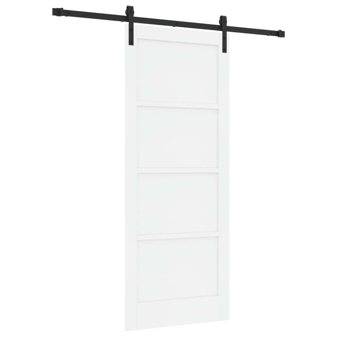 vidaXL - Schuifdeur - 83 - x - 202 - cm - Massief - grenenhout - Wit - en - zwart