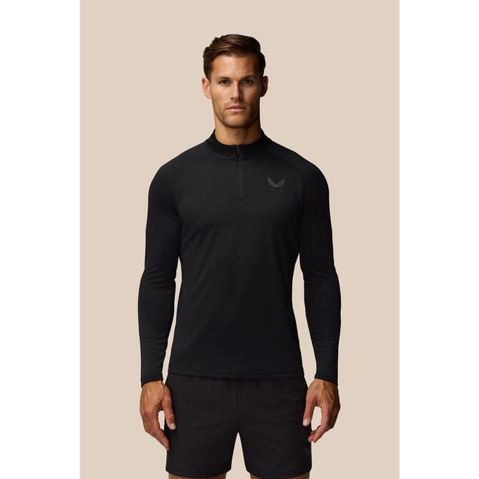 Castore Adapt Training 1/4 Zip Top Polyester Heren Zwarte Actieve T-Shirts