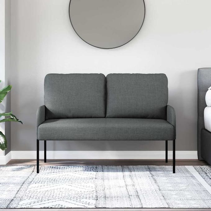 vidaXL - Banken - met - kussen - 110cm - Donkergrijs - Multiplex