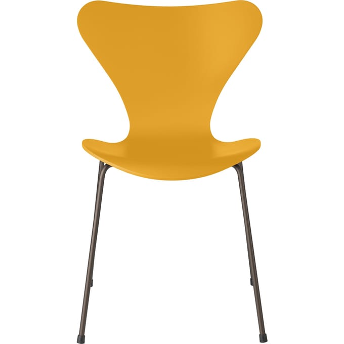 Fritz Hansen Serie 7 3107 Stoel - lak - true yellow - brons