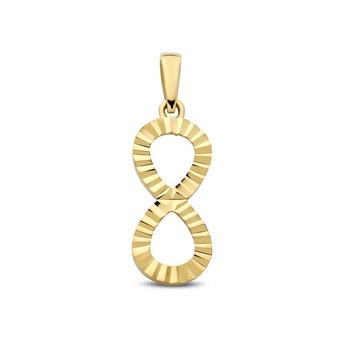 New Bling - 9NBG-0924 - 14K geelgouden Hanger – Infinity Dia Cut – Dames Hanger