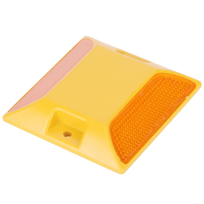 6 PCS Réflecteurs de Route en Plastique Jaune Double Marqueurs de Borne de Chaussée de Rue Allée yellow